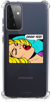 B2Ctelecom Anti Shock Bumper Case Samsung Galaxy A72 4G/5G Smartphone hoesje met doorzichtige rand Popart Oh Yes