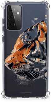 B2Ctelecom Anti Shock Bumper Case Samsung Galaxy A72 4G/5G Smartphone hoesje met doorzichtige rand Tiger