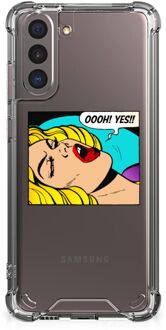 B2Ctelecom Anti Shock Bumper Case Samsung Galaxy S21 Smartphone hoesje met doorzichtige rand Popart Oh Yes