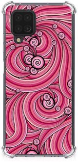 B2Ctelecom Anti Shock Case Samsung Galaxy A12 Telefoonhoesje  met doorzichtige rand Swirl Pink