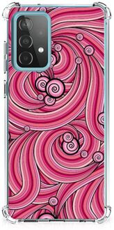 B2Ctelecom Anti Shock Case Samsung Galaxy A52 4G/5G Telefoonhoesje  met doorzichtige rand Swirl Pink