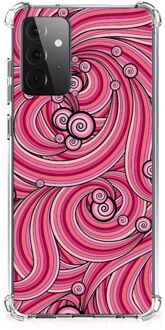 B2Ctelecom Anti Shock Case Samsung Galaxy A72 4G/5G Telefoonhoesje  met doorzichtige rand Swirl Pink