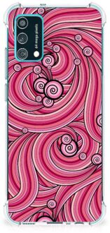 B2Ctelecom Anti Shock Case Samsung Galaxy M02s | A02s Telefoonhoesje  met doorzichtige rand Swirl Pink