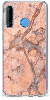 B2Ctelecom Anti-Shock Hoesje Huawei P30 Lite Marmer Oranje