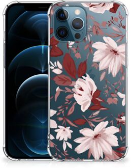 B2Ctelecom Anti Shock Hoesje iPhone 12 | 12 Pro GSM Hoesje met doorzichtige rand Watercolor Flowers