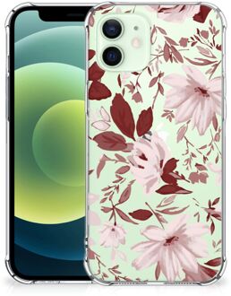 B2Ctelecom Anti Shock Hoesje iPhone 12 Mini GSM Hoesje met doorzichtige rand Watercolor Flowers