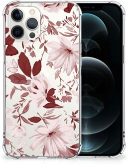 B2Ctelecom Anti Shock Hoesje iPhone 12 Pro Max GSM Hoesje met doorzichtige rand Watercolor Flowers