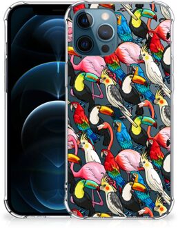 B2Ctelecom Anti-shock Hoesje met foto iPhone 12 | 12 Pro Telefoon Hoesje met doorzichtige rand Birds