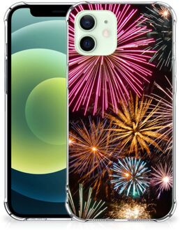 B2Ctelecom Anti-shock Hoesje met foto iPhone 12 Mini Telefoon Hoesje met doorzichtige rand Vuurwerk