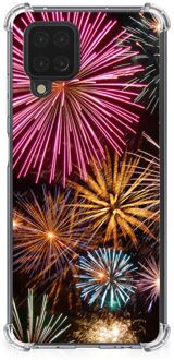 B2Ctelecom Anti-shock Hoesje met foto Samsung Galaxy A12 Telefoon Hoesje met doorzichtige rand Vuurwerk