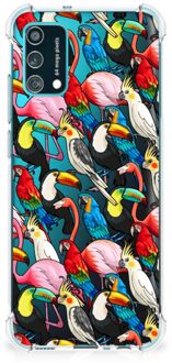 B2Ctelecom Anti-shock Hoesje met foto Samsung Galaxy M02s | A02s Telefoon Hoesje met doorzichtige rand Birds