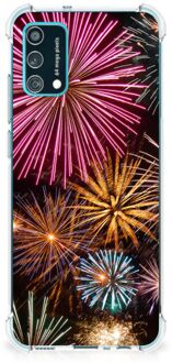 B2Ctelecom Anti-shock Hoesje met foto Samsung Galaxy M02s | A02s Telefoon Hoesje met doorzichtige rand Vuurwerk