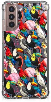 B2Ctelecom Anti-shock Hoesje met foto Samsung Galaxy S21 Plus Telefoon Hoesje met doorzichtige rand Birds