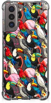 B2Ctelecom Anti-shock Hoesje met foto Samsung Galaxy S21 Telefoon Hoesje met doorzichtige rand Birds