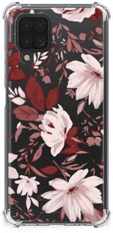 B2Ctelecom Anti Shock Hoesje Samsung Galaxy A12 GSM Hoesje met doorzichtige rand Watercolor Flowers