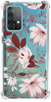 B2Ctelecom Anti Shock Hoesje Samsung Galaxy A52 4G/5G GSM Hoesje met doorzichtige rand Watercolor Flowers