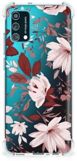 B2Ctelecom Anti Shock Hoesje Samsung Galaxy M02s | A02s GSM Hoesje met doorzichtige rand Watercolor Flowers