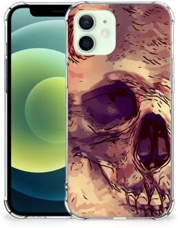 B2Ctelecom Anti Shock hybrid Case iPhone 12 Mini Telefoonhoesje  met doorzichtige rand Skullhead