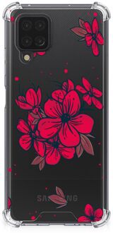 B2Ctelecom Anti Shock hybrid Case Samsung Galaxy A12 Telefoon Hoesje met doorzichtige rand Blossom Red