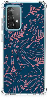 B2Ctelecom Anti Shock hybrid Case Samsung Galaxy A52 4G/5G Silicone Hoesje met transparante rand Palm Leaves