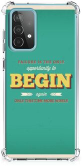 B2Ctelecom Anti Shock hybrid Case Samsung Galaxy A52 4G/5G Smartphone hoesje met doorzichtige rand Quote Begin