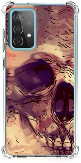 B2Ctelecom Anti Shock hybrid Case Samsung Galaxy A52 4G/5G Telefoonhoesje  met doorzichtige rand Skullhead