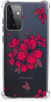 B2Ctelecom Anti Shock hybrid Case Samsung Galaxy A72 4G/5G Telefoon Hoesje met doorzichtige rand Blossom Red