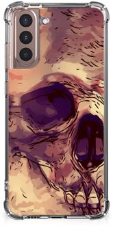 B2Ctelecom Anti Shock hybrid Case Samsung Galaxy S21 Plus Telefoonhoesje  met doorzichtige rand Skullhead