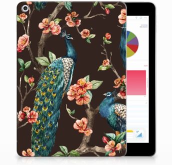 B2Ctelecom Apple iPad 9.7 (2017) Uniek Design Hoesje Pauw met Bloemen