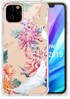 B2Ctelecom Apple iPhone 11 Pro Case Anti-shock Bird Flowers