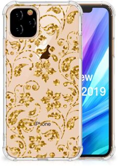 B2Ctelecom Apple iPhone 11 Pro Case Gouden Bloemen