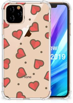 B2Ctelecom Apple iPhone 11 Pro Doorzichtige Silicone Hoesje Hearts