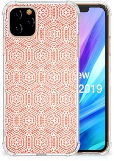 B2Ctelecom Apple iPhone 11 Pro Doorzichtige Silicone Hoesje Pattern Orange