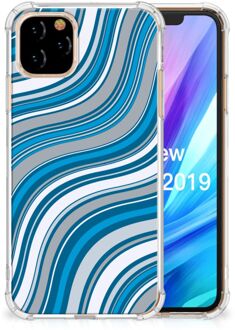 B2Ctelecom Apple iPhone 11 Pro Doorzichtige Silicone Hoesje Waves Blue