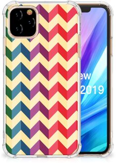 B2Ctelecom Apple iPhone 11 Pro Doorzichtige Silicone Hoesje Zigzag Color