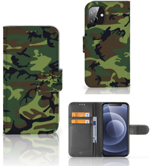 B2Ctelecom Apple iPhone 12 Mini Portemonnee hoesje Army Dark