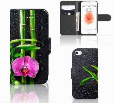 B2Ctelecom Apple Iphone 5 | 5s | SE Uniek Ontworpen Hoesje Orchidee