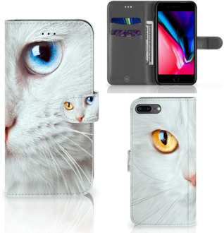 B2Ctelecom Apple iPhone 7 Plus Uniek Design Telefoonhoesje Witte Kat