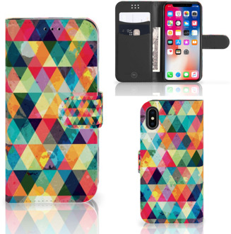 B2Ctelecom Apple iPhone X | Xs Bookcover hoesje Geruit