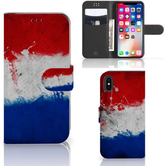 B2Ctelecom Apple iPhone X | Xs Bookcover hoesje Nederlandse Vlag