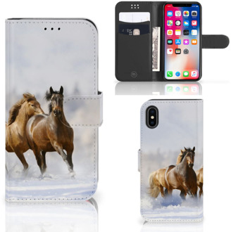 B2Ctelecom Apple iPhone X | Xs Bookcover hoesje Paarden