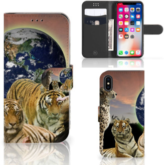 B2Ctelecom Apple iPhone X | Xs Bookcover hoesje Roofdieren