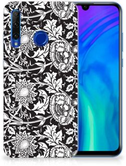 B2Ctelecom Back Case Honor 20 Lite TPU Siliconen Hoesje Black Flowers