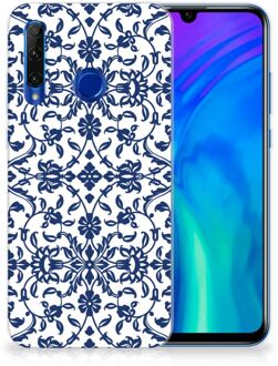 B2Ctelecom Back Case Honor 20 Lite TPU Siliconen Hoesje Flower Blue