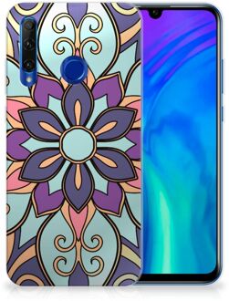 B2Ctelecom Back Case Honor 20 Lite TPU Siliconen Hoesje Purple Flower