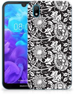 B2Ctelecom Back Case Huawei Y5 (2019) TPU Siliconen Hoesje Black Flowers