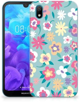 B2Ctelecom Back Case Huawei Y5 (2019) TPU Siliconen Hoesje Flower Power