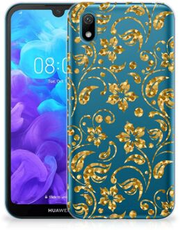 B2Ctelecom Back Case Huawei Y5 (2019) TPU Siliconen Hoesje Gouden Bloemen