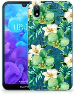 B2Ctelecom Back Case Huawei Y5 (2019) TPU Siliconen Hoesje Orchidee Groen