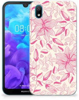 B2Ctelecom Back Case Huawei Y5 (2019) TPU Siliconen Hoesje Pink Flowers